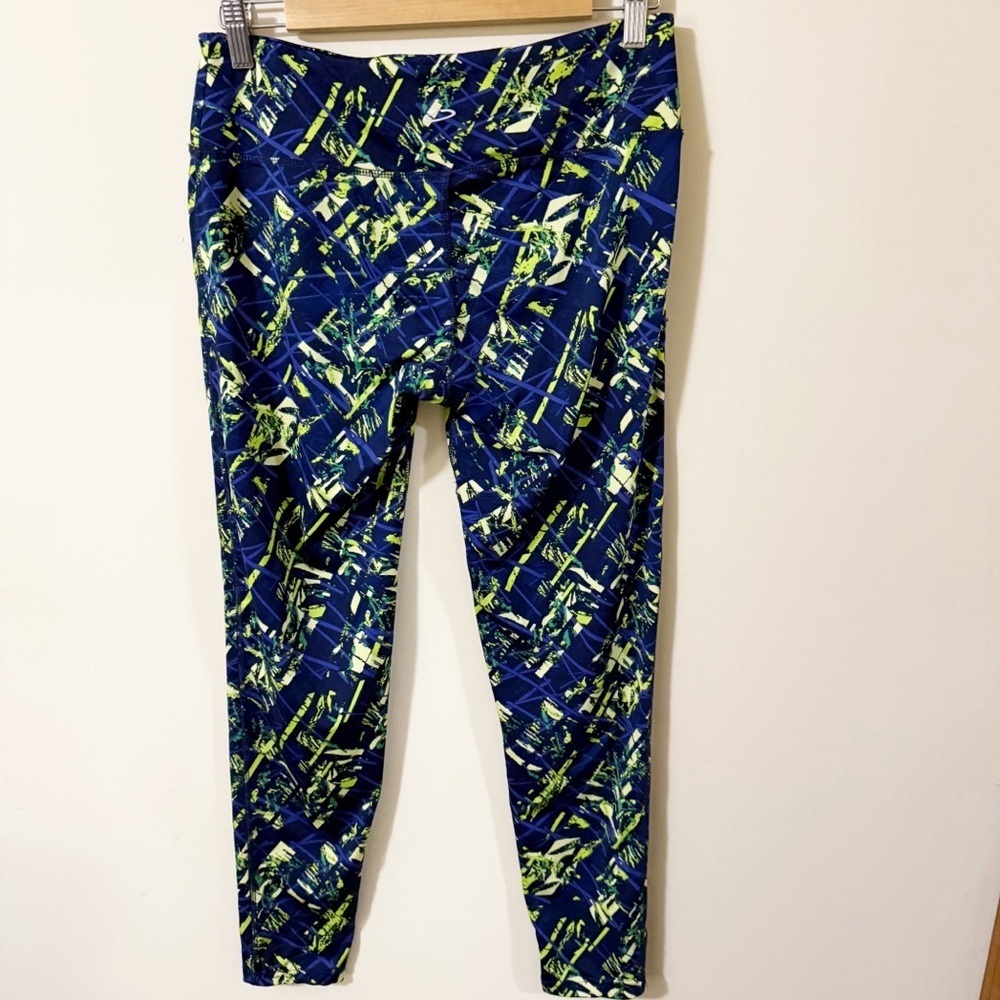 Ikonik Womens Navy Geometric Leggings Size Large Athletic Running Gym - Picture 3 of 6